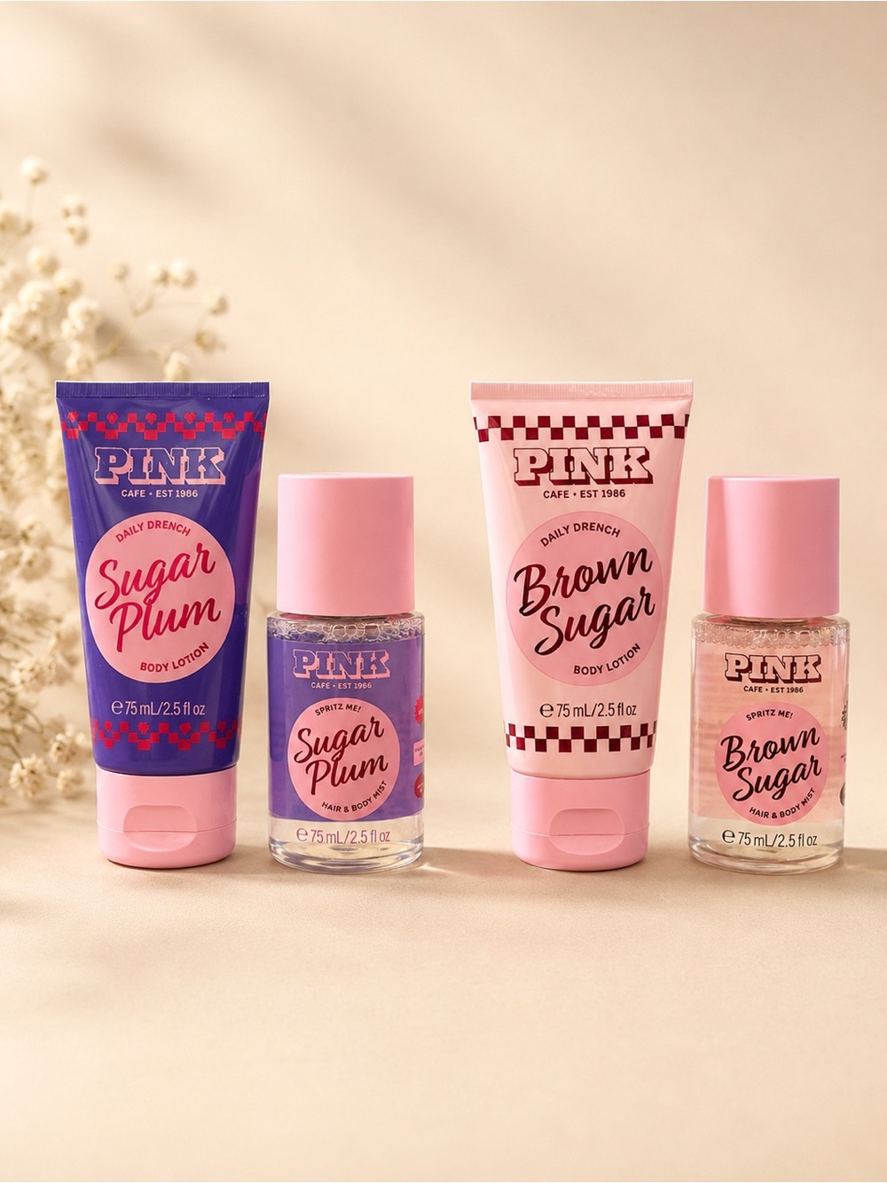 Pink Sets! Sugar Plum OR Brown Sugar Body Lotion and Mist